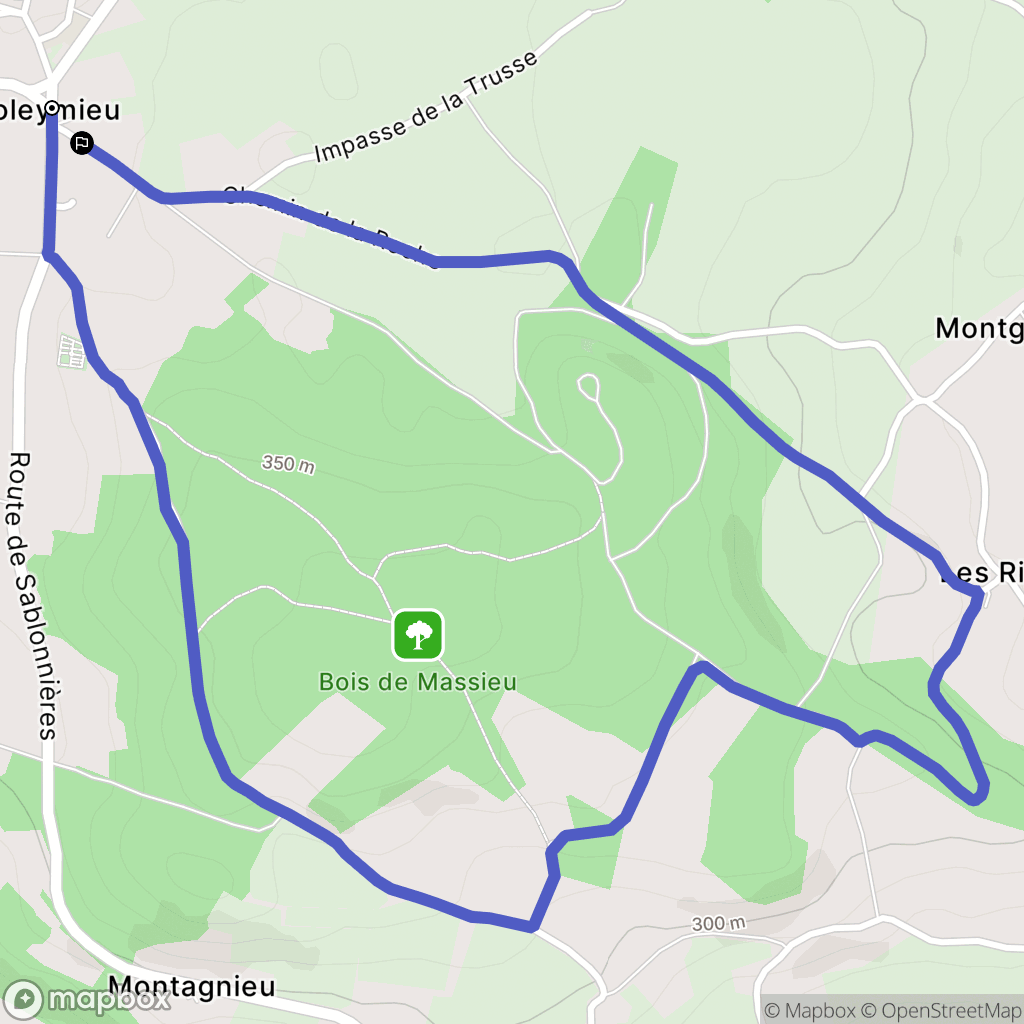 Soleymieu : carte du parcours de randonnée - France