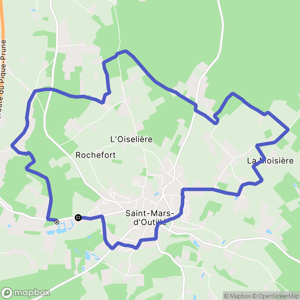 Saint-Mars-d'Outillé : carte du parcours de randonnée - France