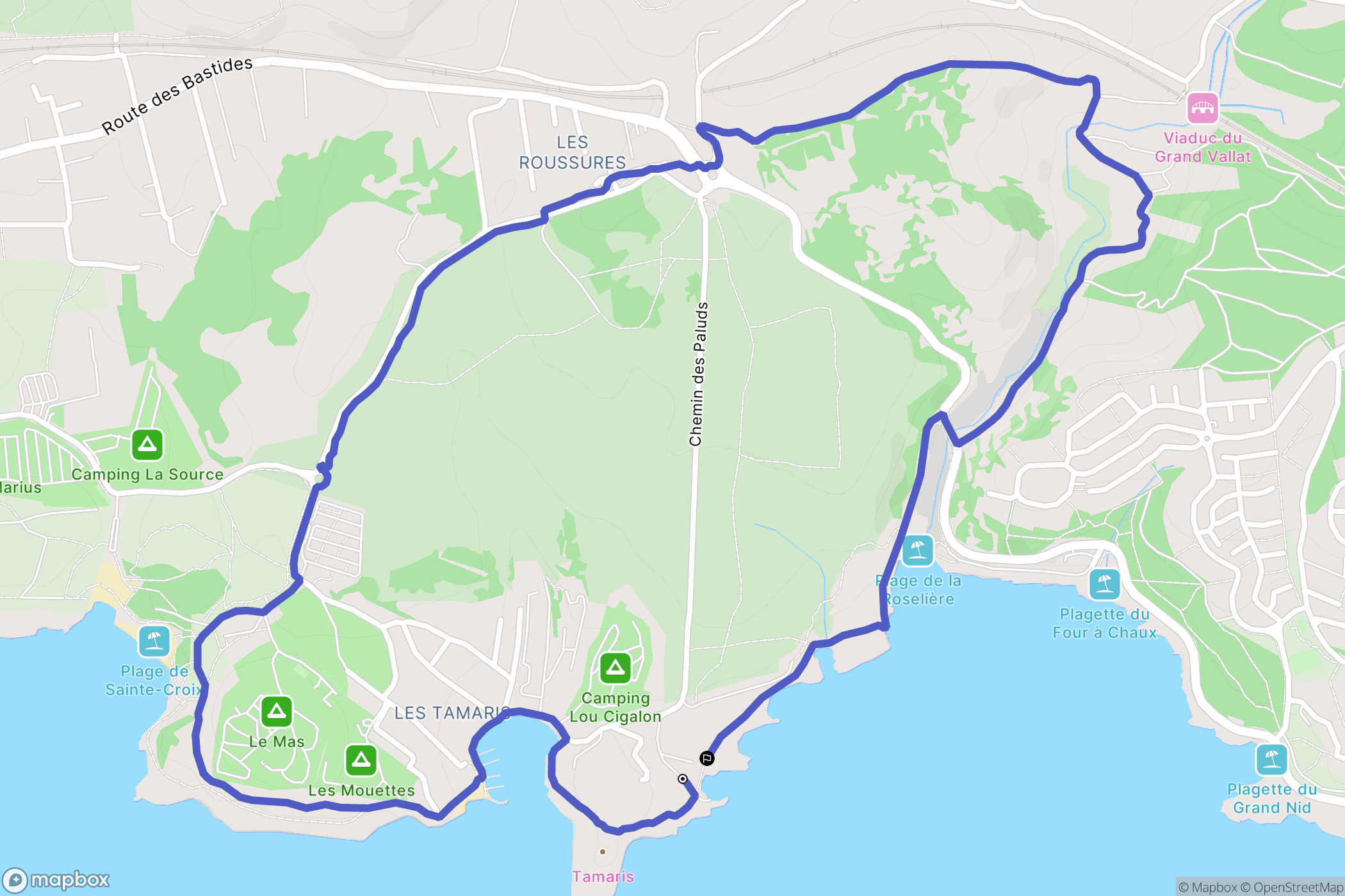 Sausset-les-Pins : carte du parcours de randonnée - France