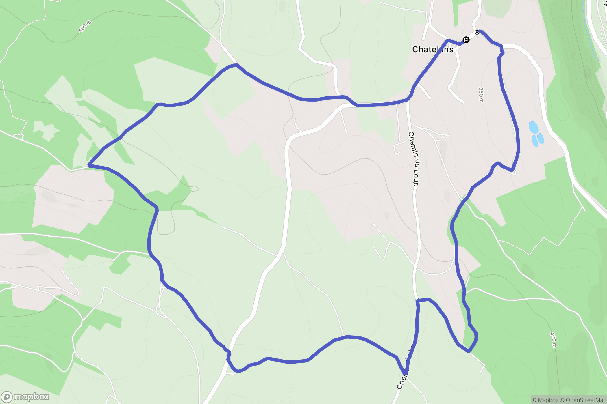 Annoisin-Chatelans : carte du parcours de randonnée - France