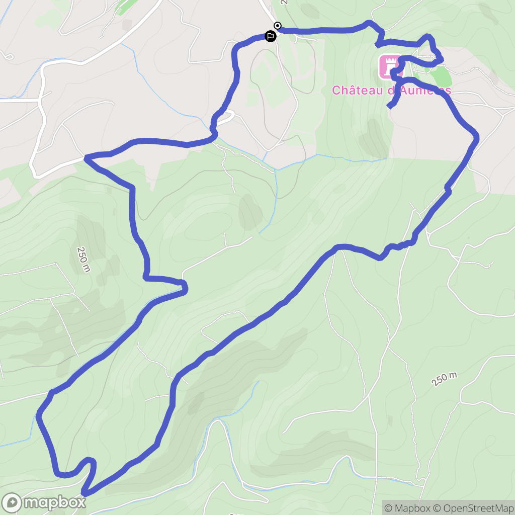 Aumelas : carte du parcours de randonnée - France