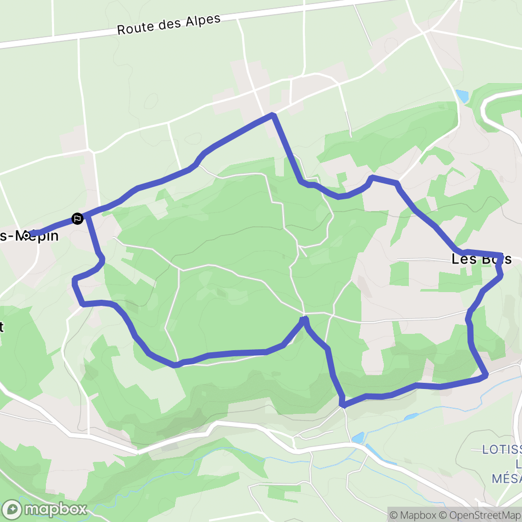 Savas-Mépin : carte du parcours de randonnée - France