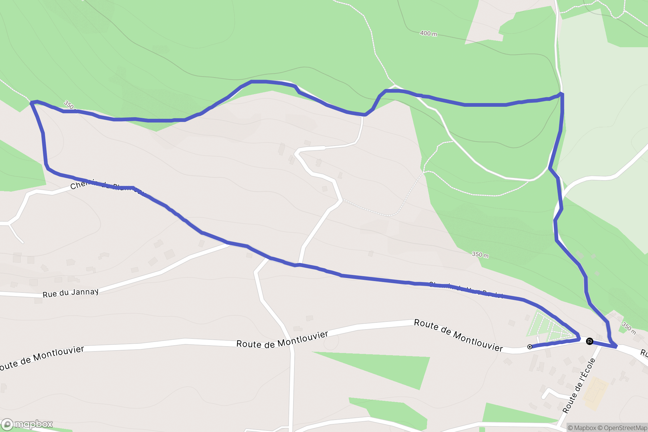 Dizimieu : carte du parcours de randonnée - France