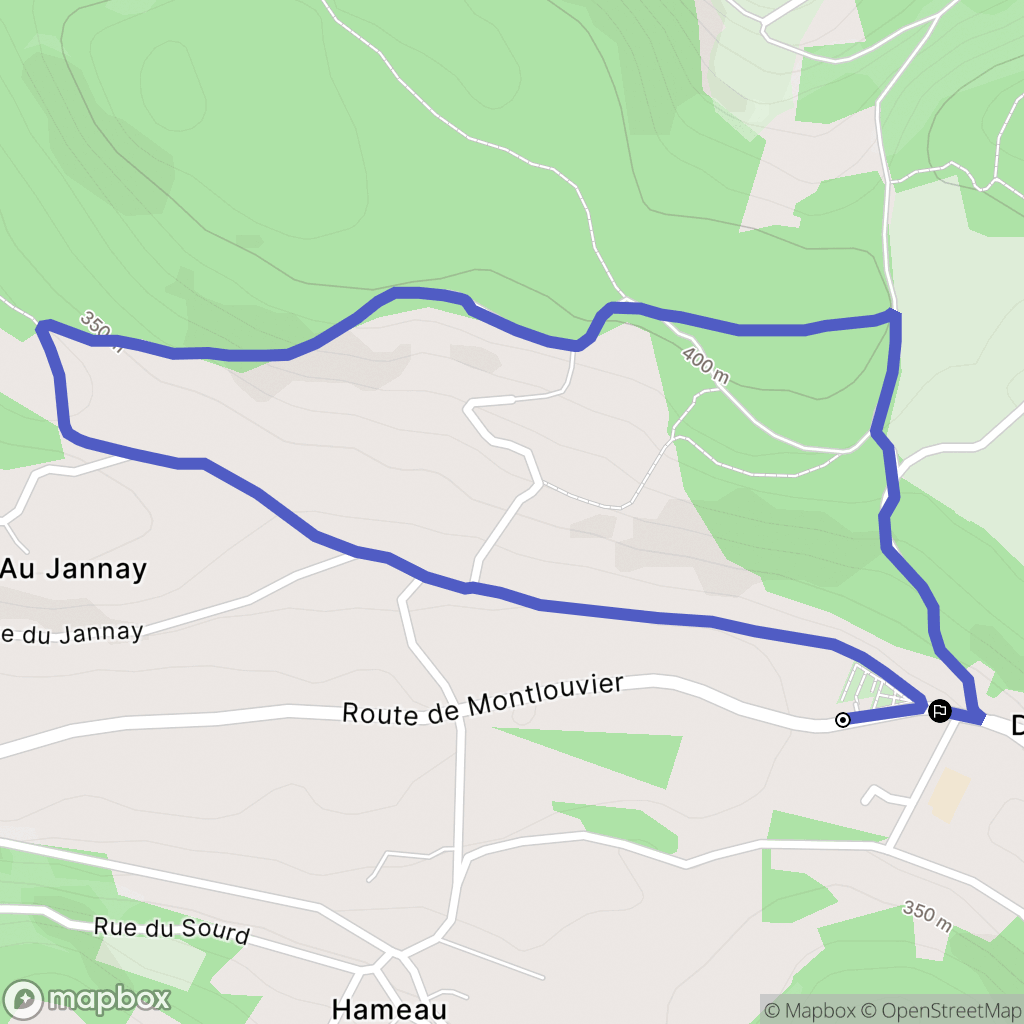 Dizimieu : carte du parcours de randonnée - France