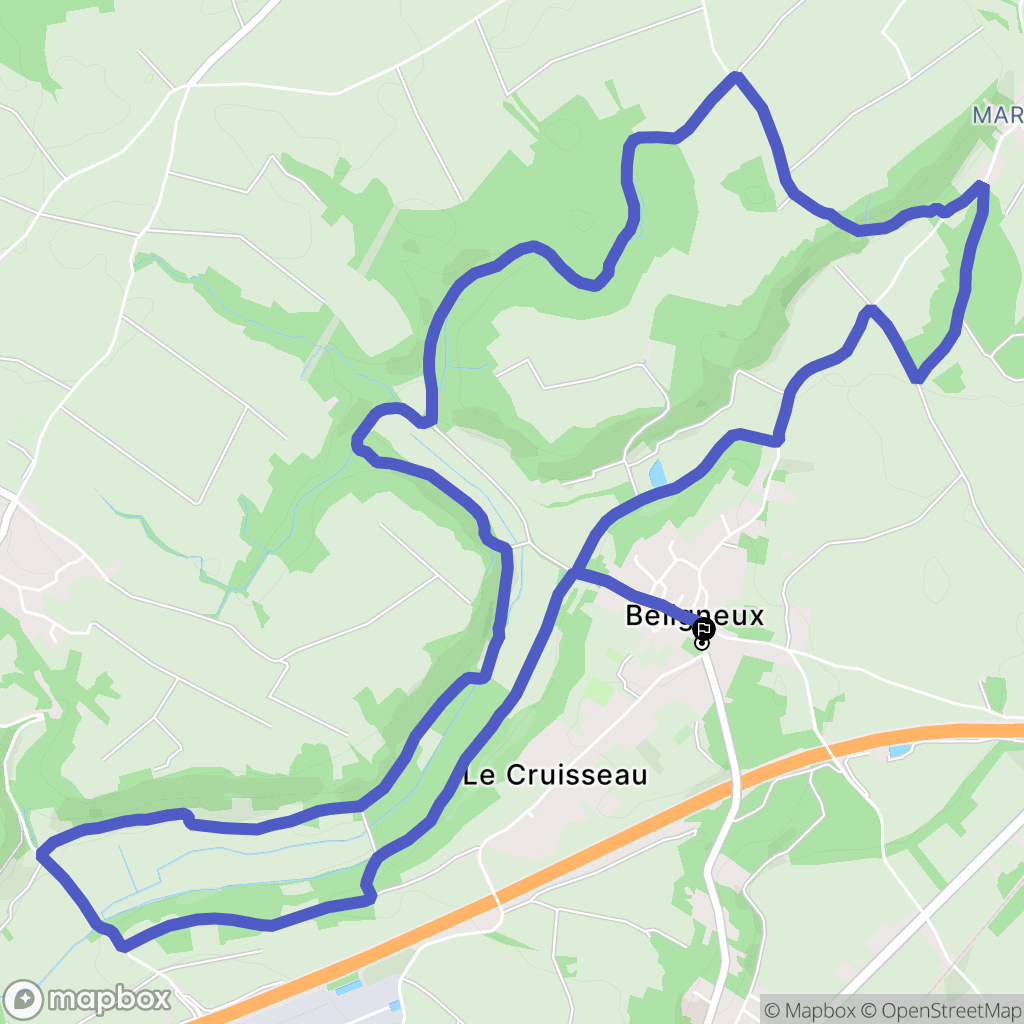 Béligneux : carte du parcours de randonnée - France