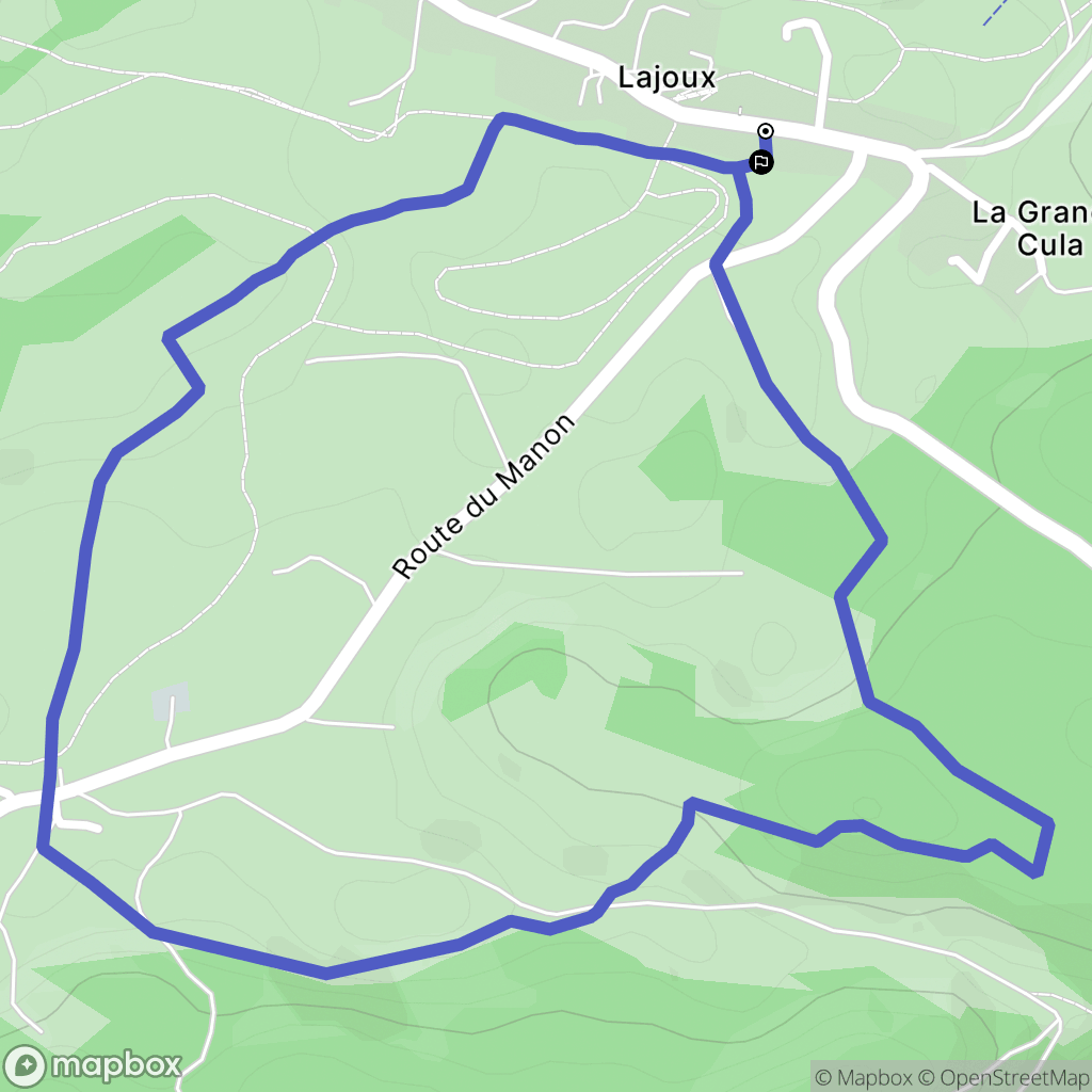 Lajoux : carte du parcours de randonnée - France
