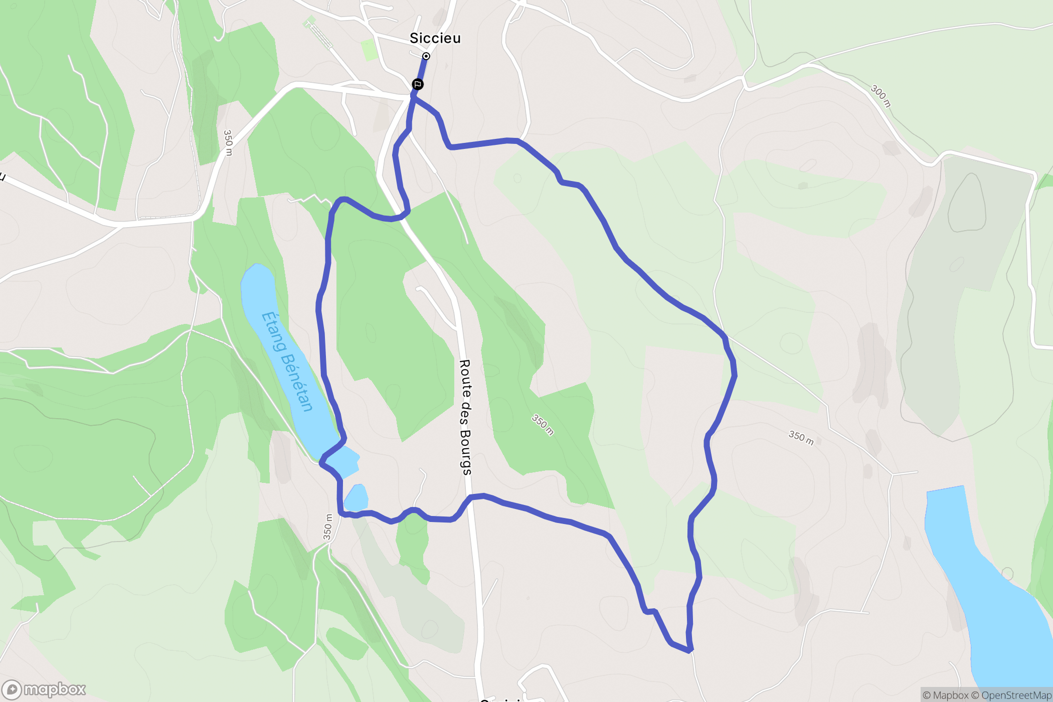 Siccieu-Saint-Julien-et-Carisieu : carte du parcours de randonnée - France