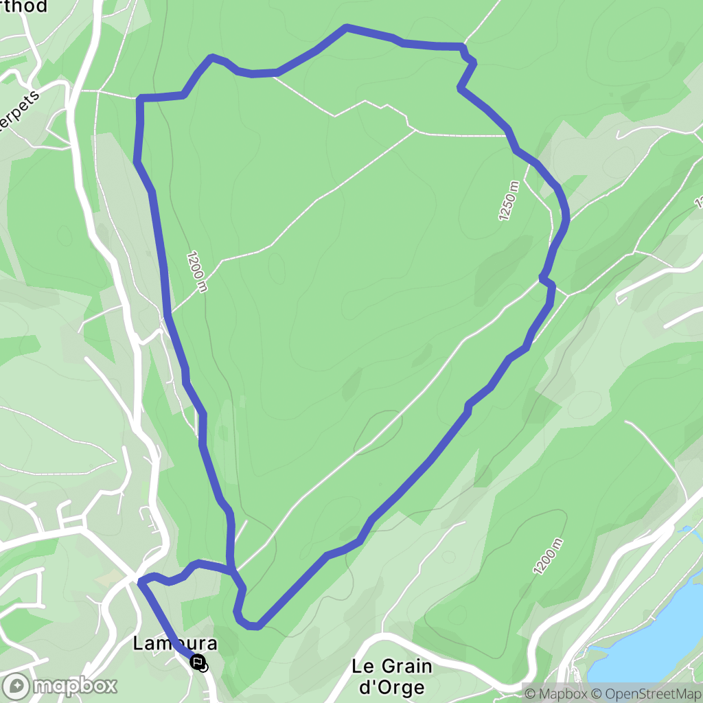 Lamoura : carte du parcours de randonnée - France