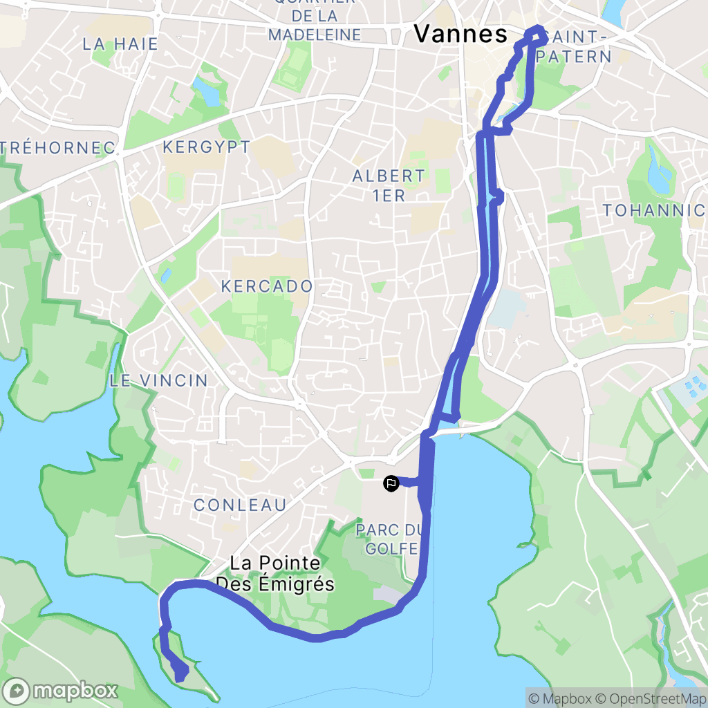 Vannes : carte du parcours de randonnée - France