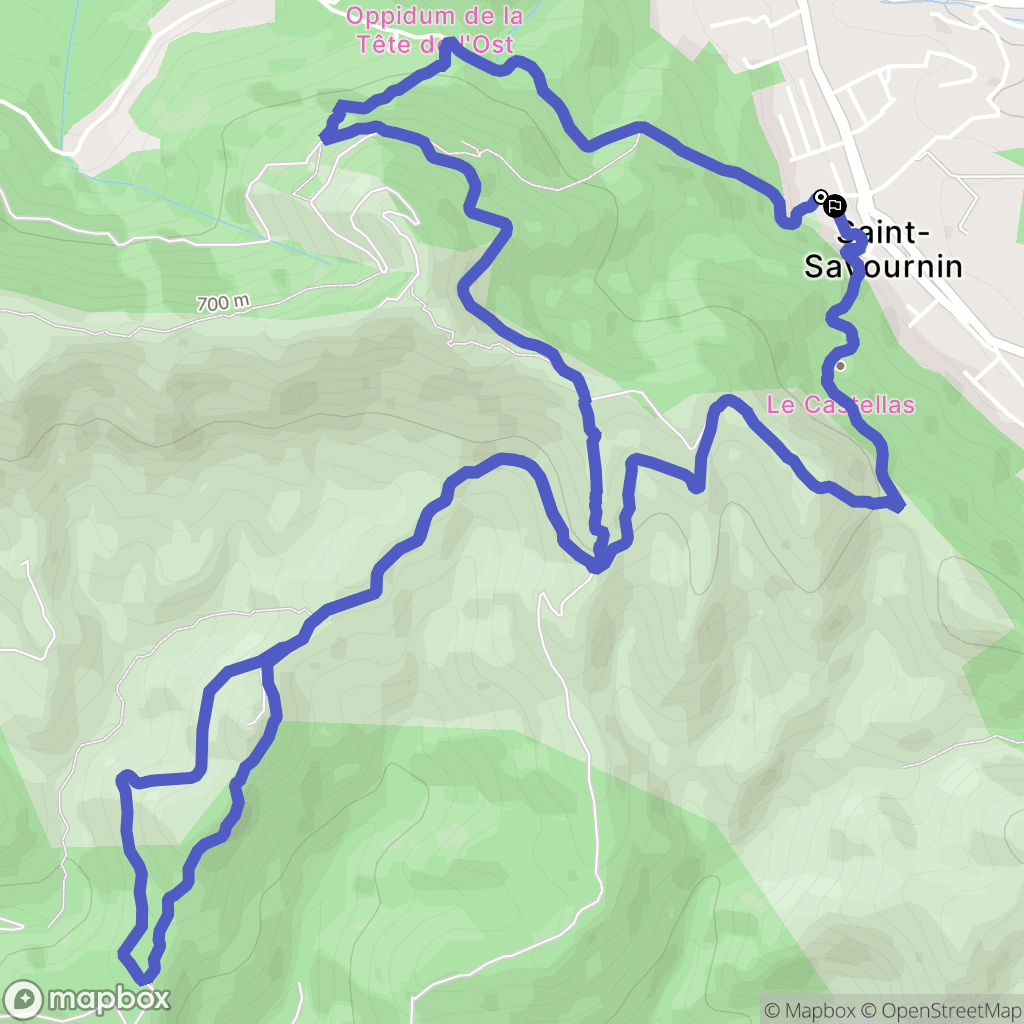 Saint-Savournin : carte du parcours de randonnée - France