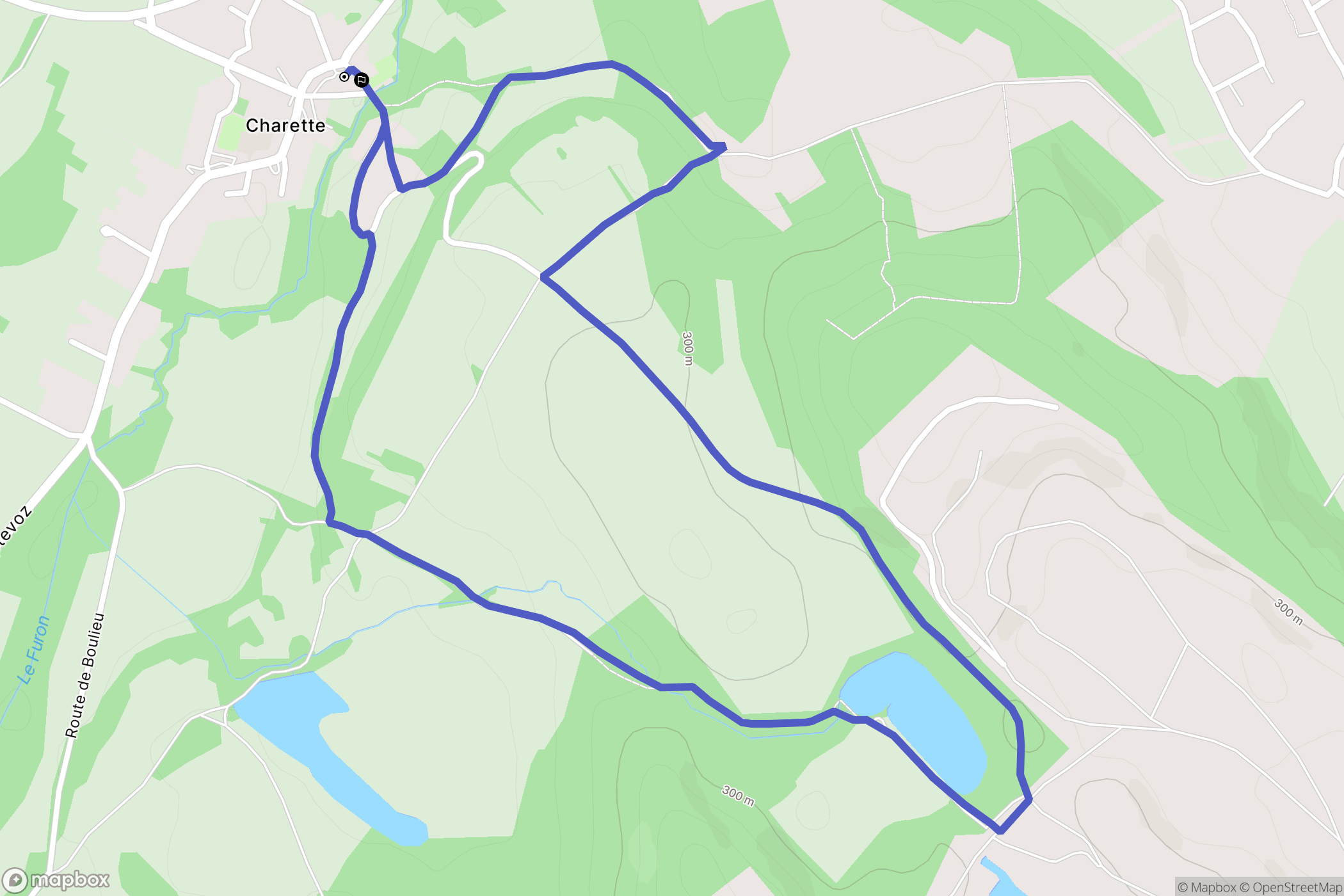 Charette : carte du parcours de randonnée - France