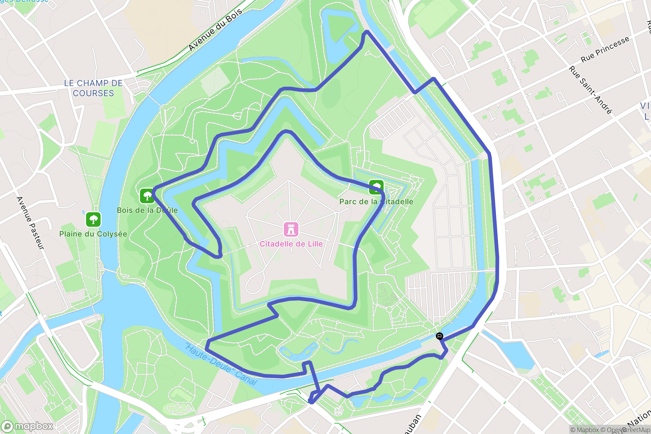 Lille : carte du parcours de randonnée - France