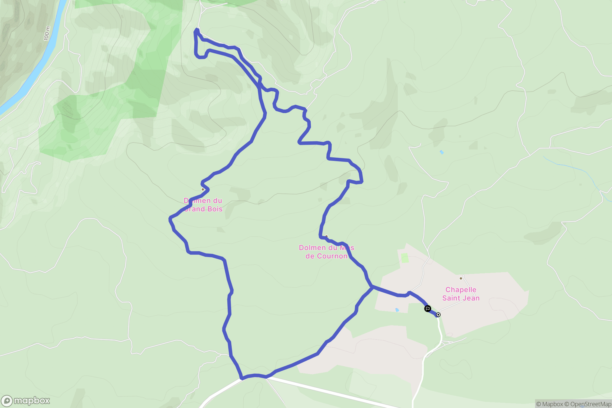 Argelliers : carte du parcours de randonnée - France