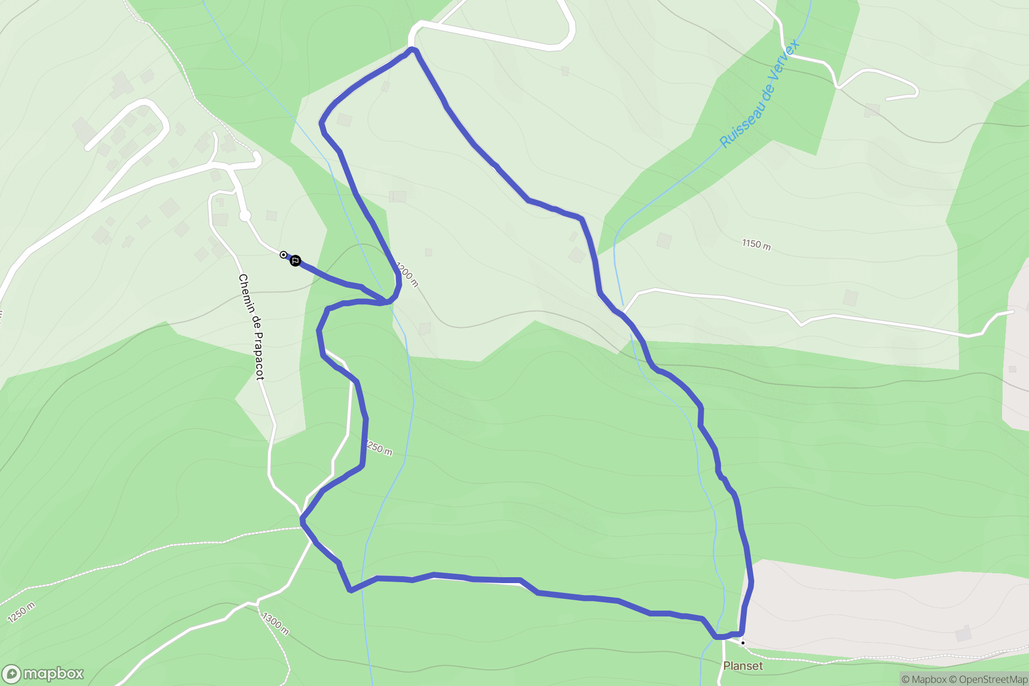 Combloux : carte du parcours de randonnée - France
