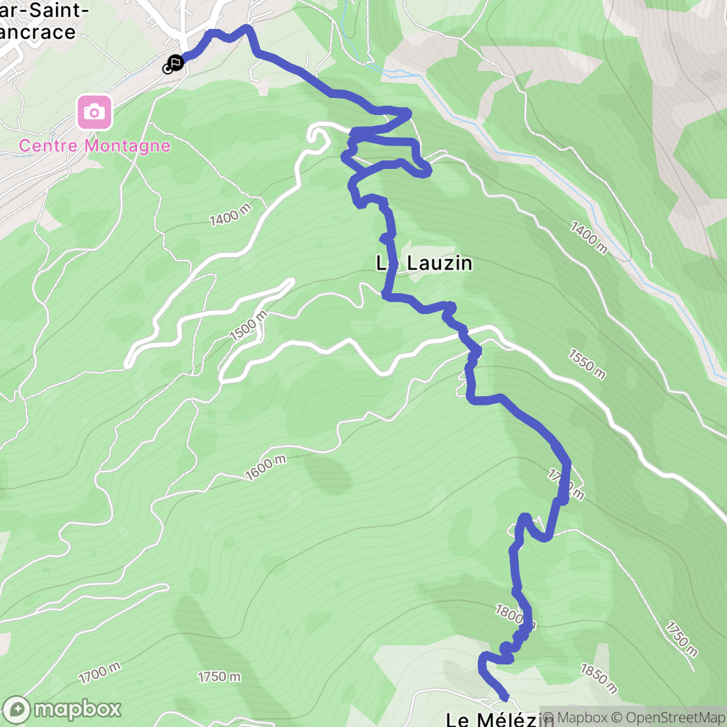 Villar-Saint-Pancrace : carte du parcours de randonnée - France