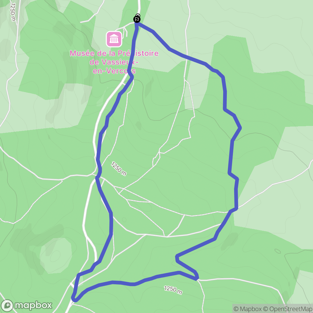 Vassieux-en-Vercors : carte du parcours de randonnée - France