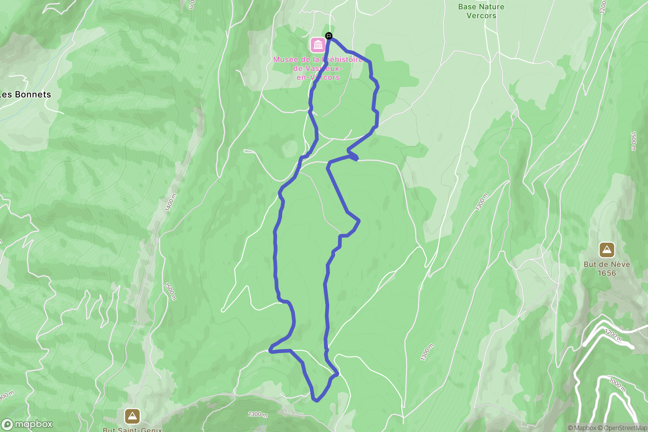 Vassieux-en-Vercors : carte du parcours de randonnée - France