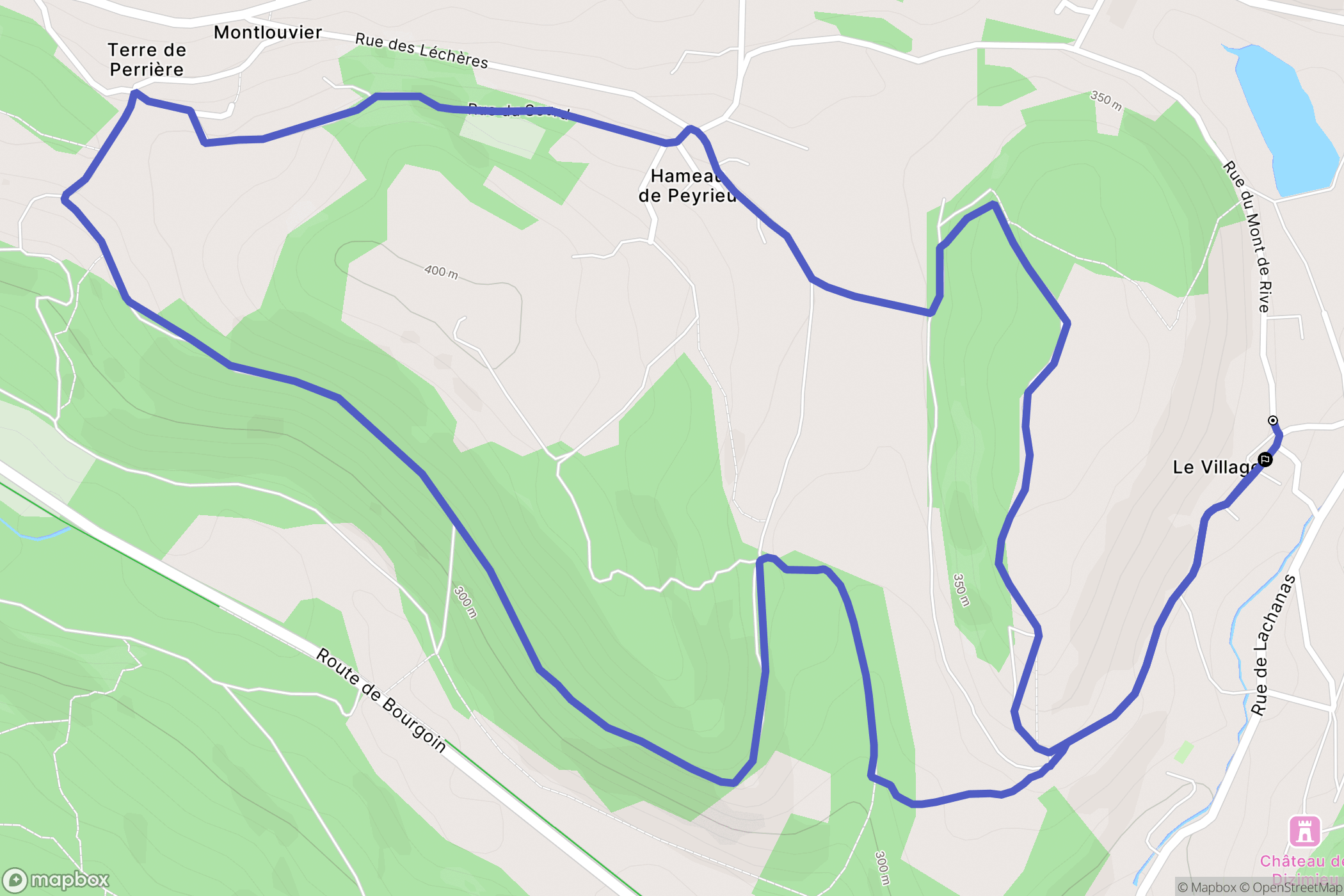 Dizimieu : carte du parcours de randonnée - France