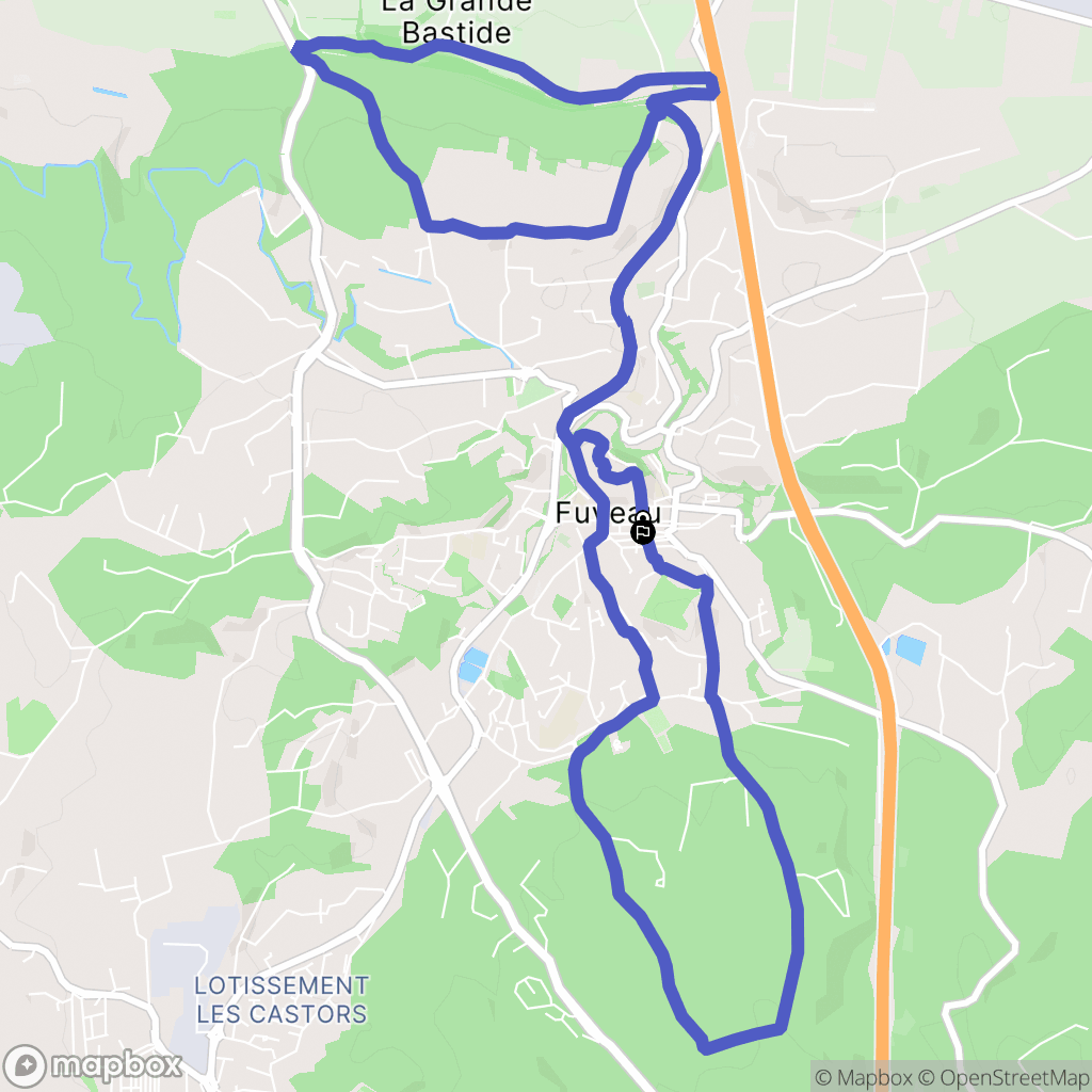 Fuveau : carte du parcours de randonnée - France