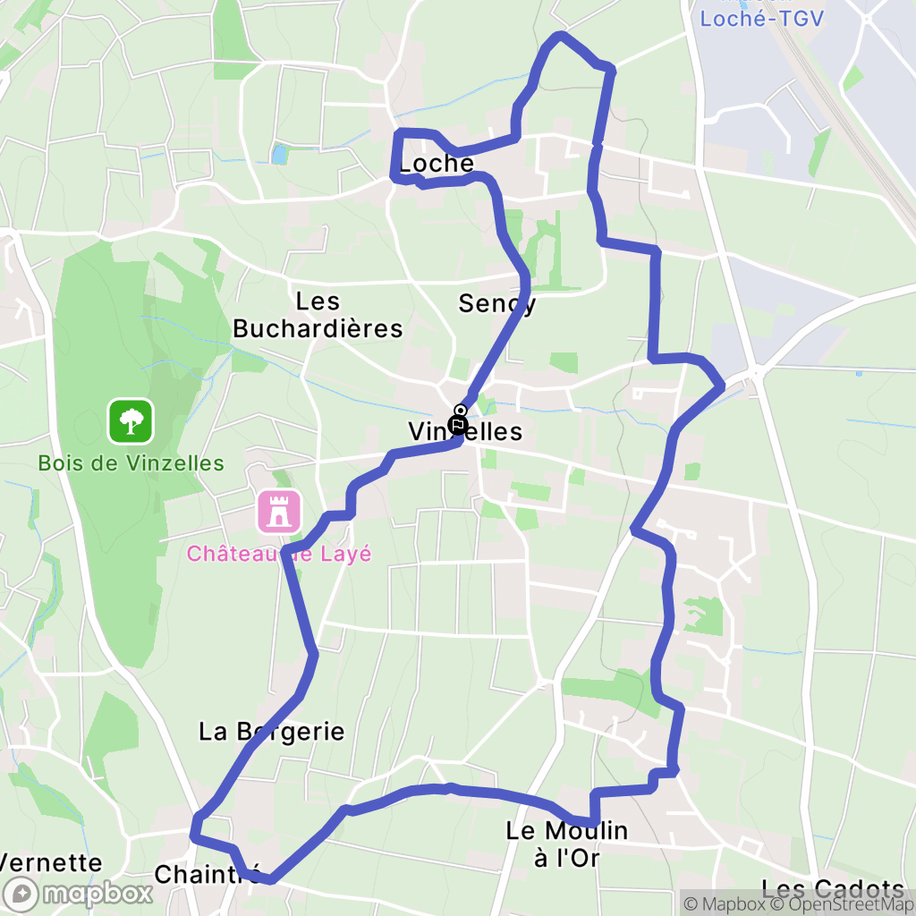 Vinzelles : carte du parcours de randonnée - France