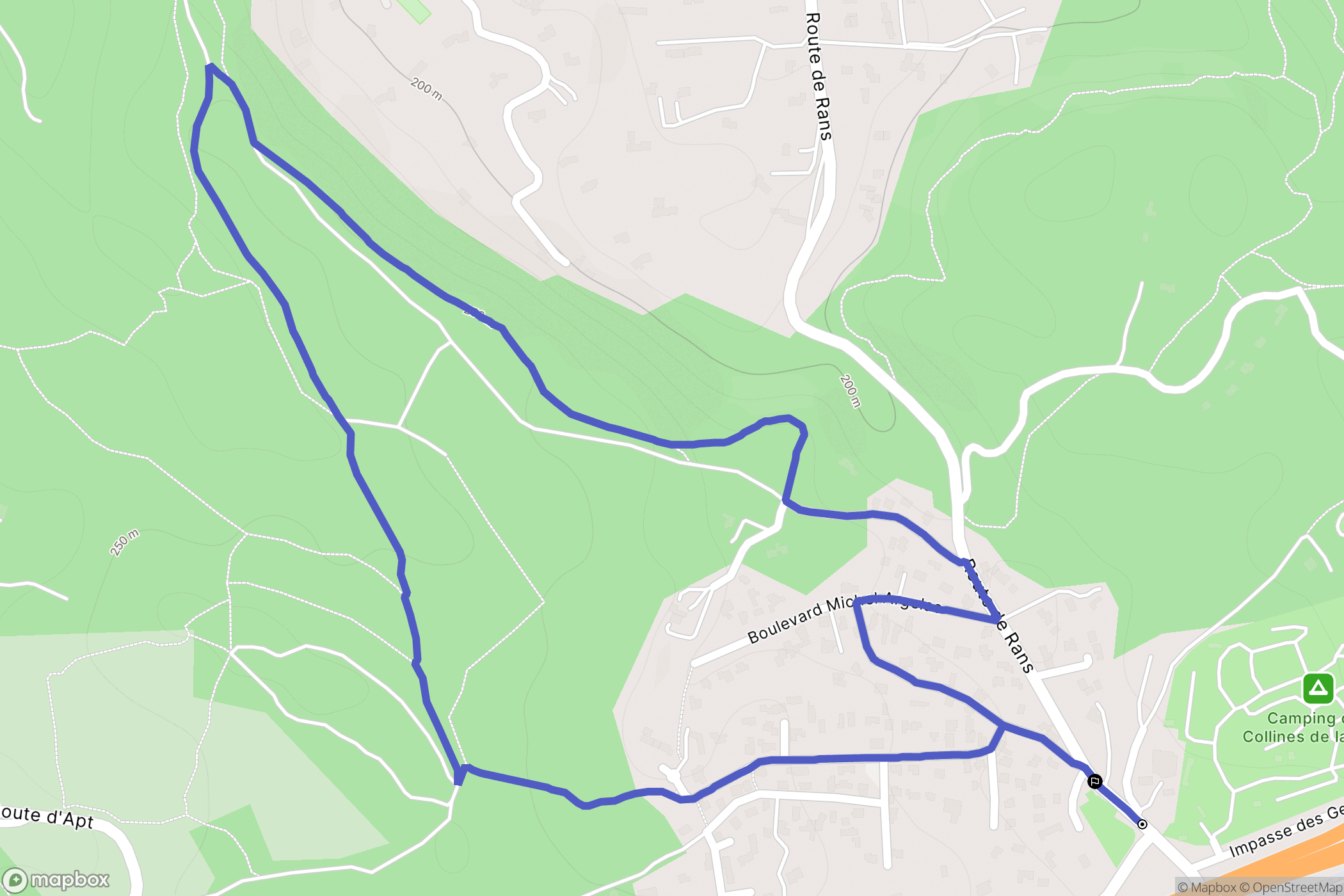 Cabriès : carte du parcours de randonnée - France