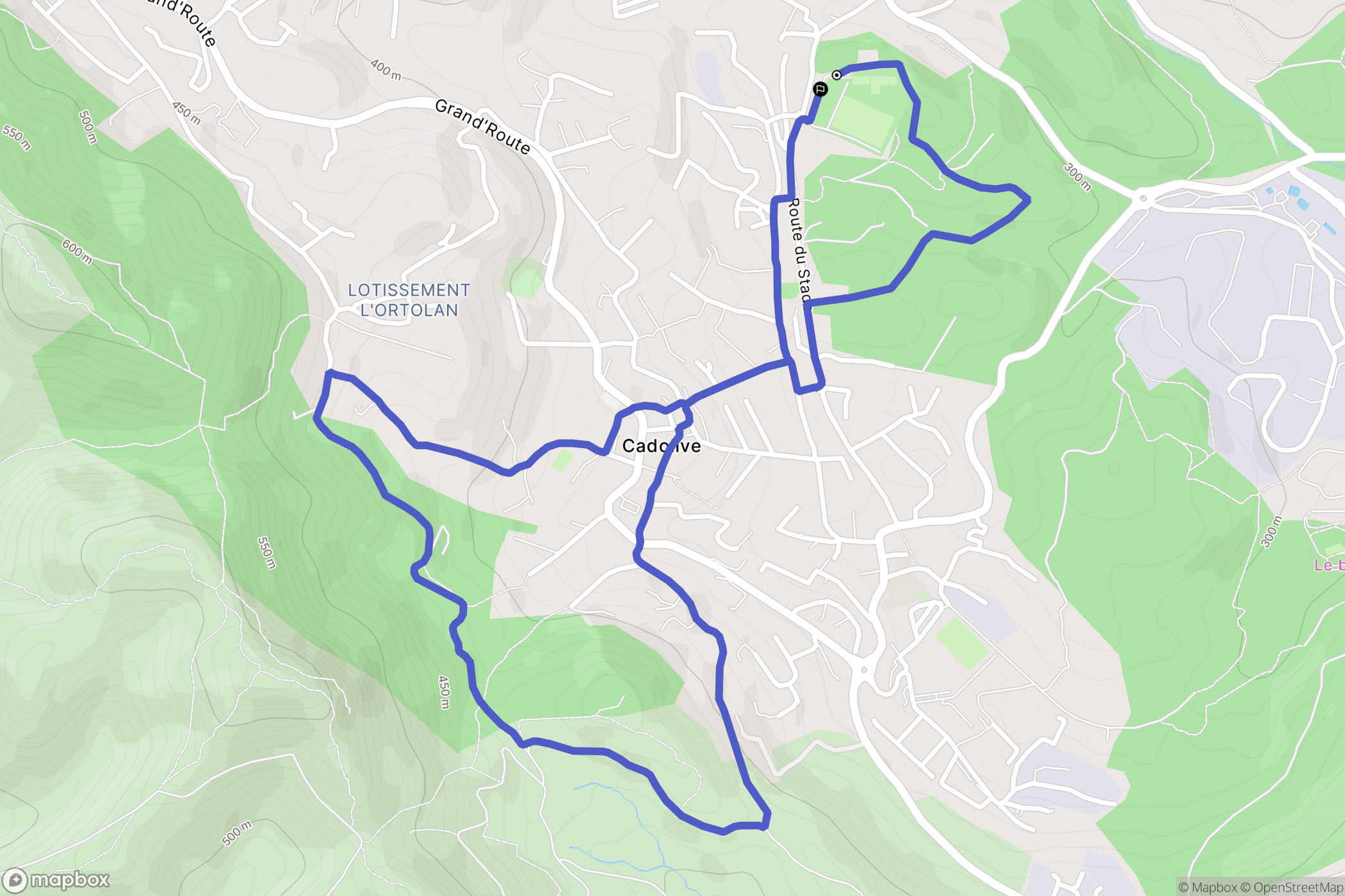 Cadolive : carte du parcours de randonnée - France