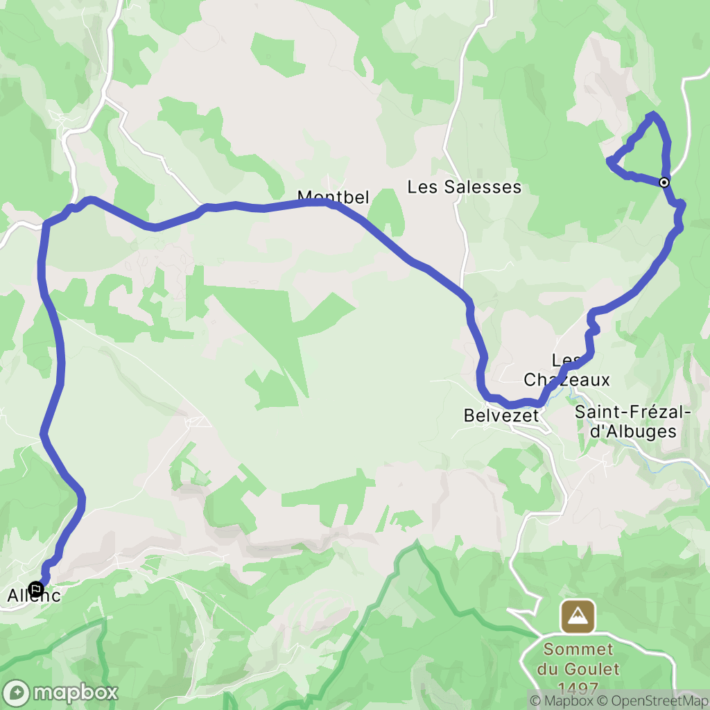 Saint-Frézal-d'Albuges : carte du parcours de randonnée - France