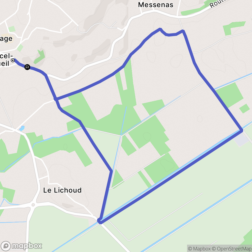 Saint-Marcel-Bel-Accueil : carte du parcours de randonnée - France