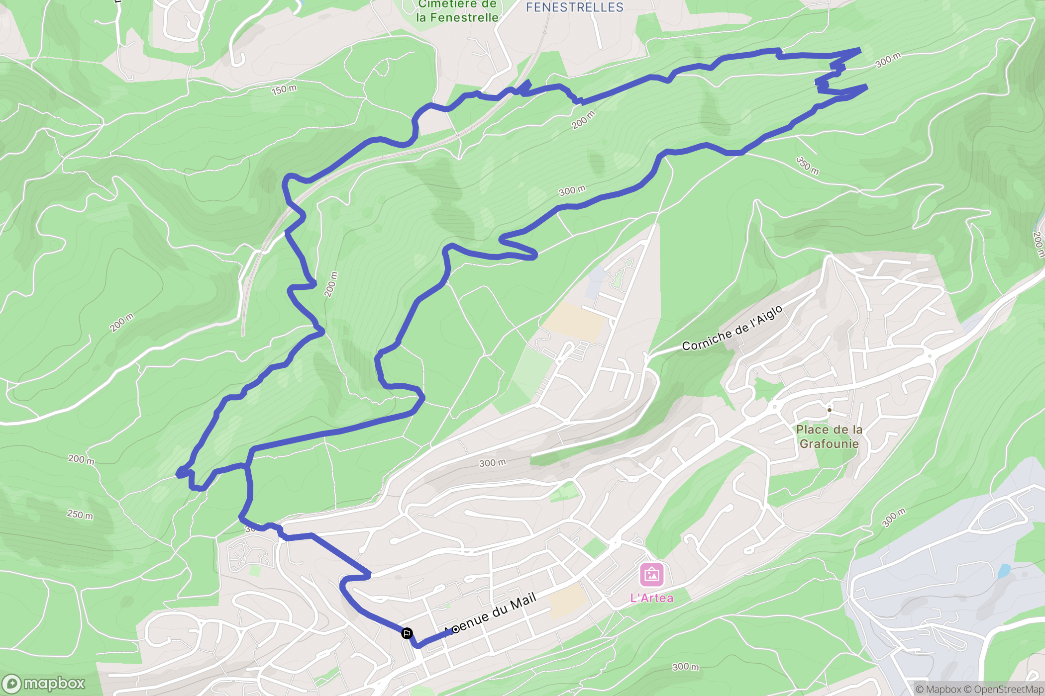 Carnoux-en-Provence : carte du parcours de randonnée - France