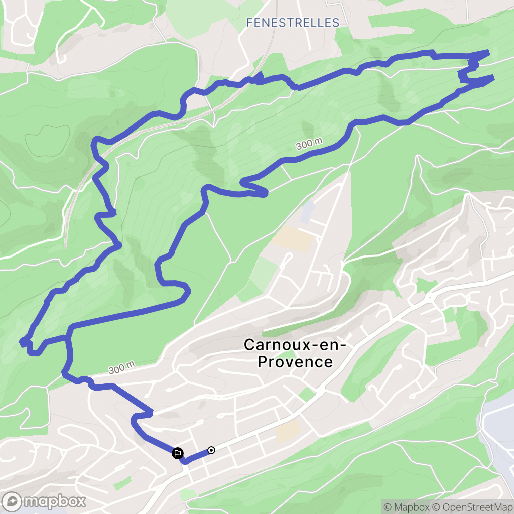 Carnoux-en-Provence : carte du parcours de randonnée - France