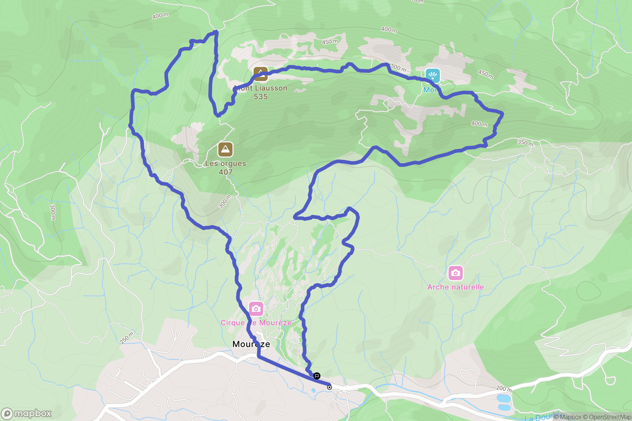 Mourèze: routekaart voor buitenactiviteiten - France