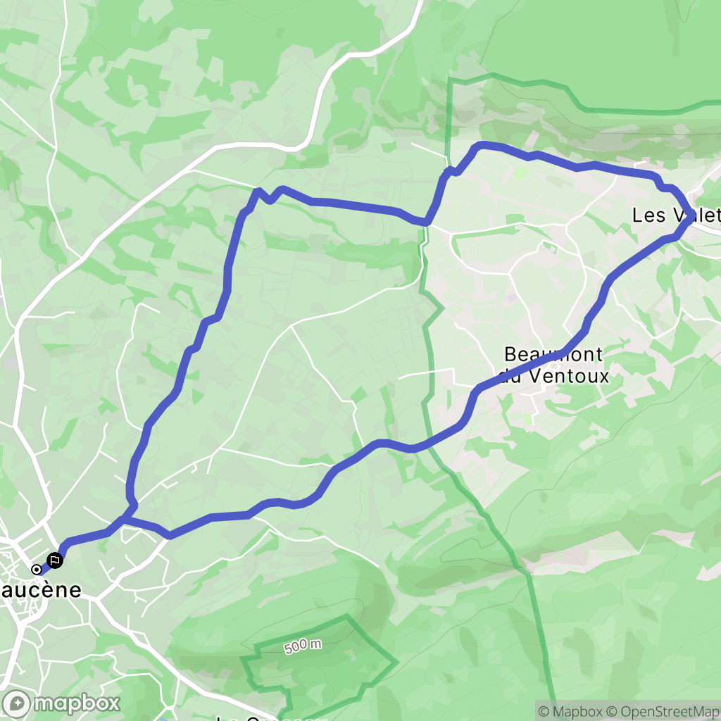Malaucène : carte du parcours de randonnée - France