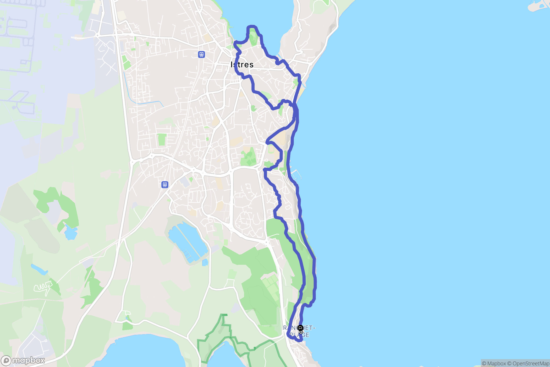 Istres : carte du parcours de randonnée - France