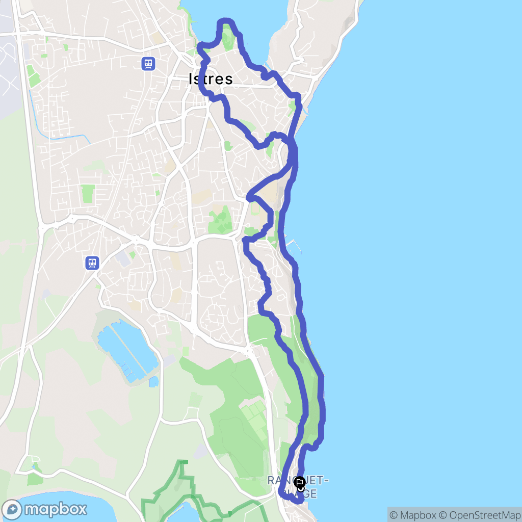 Istres : carte du parcours de randonnée - France