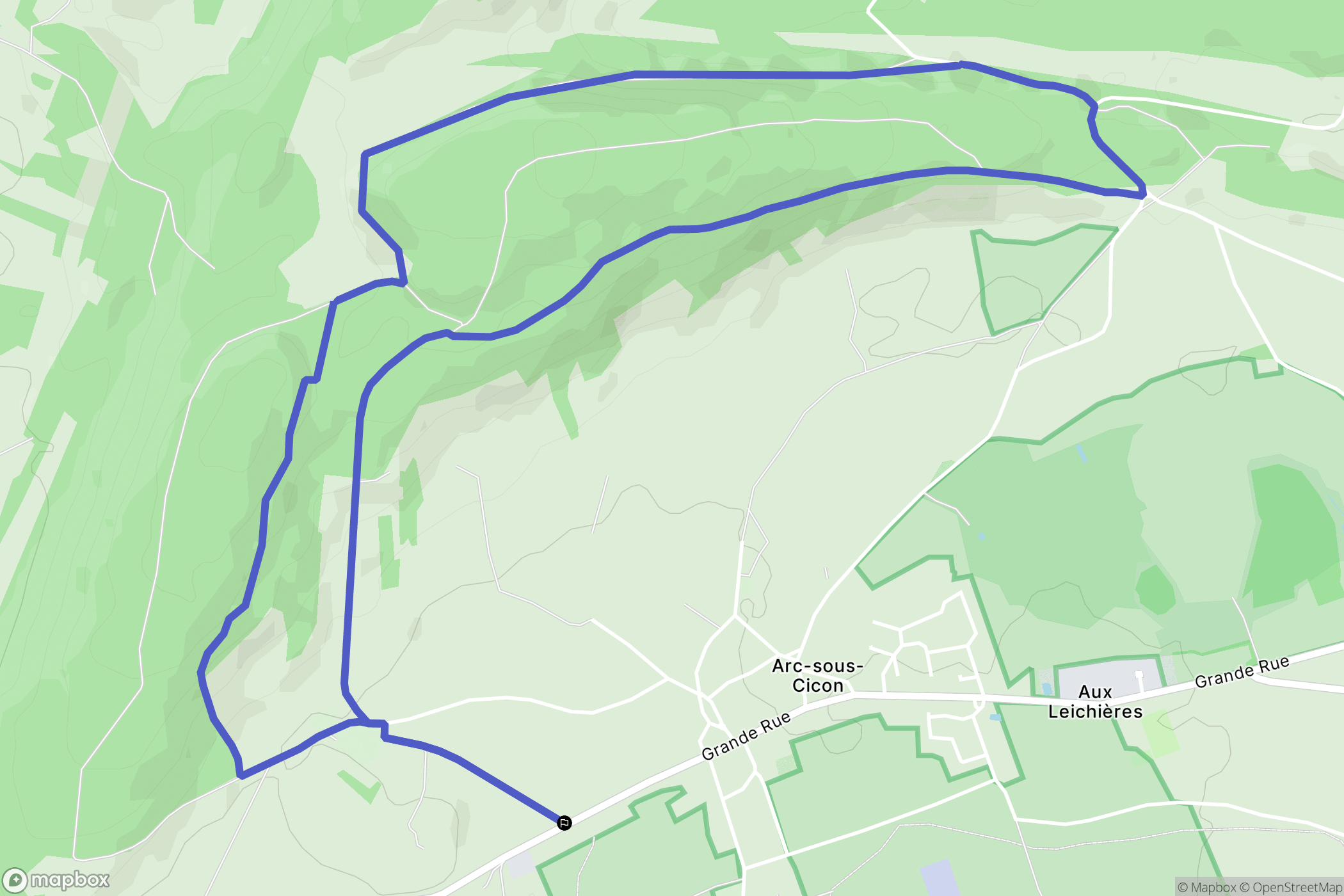 Arc-sous-Cicon : carte du parcours de randonnée - France