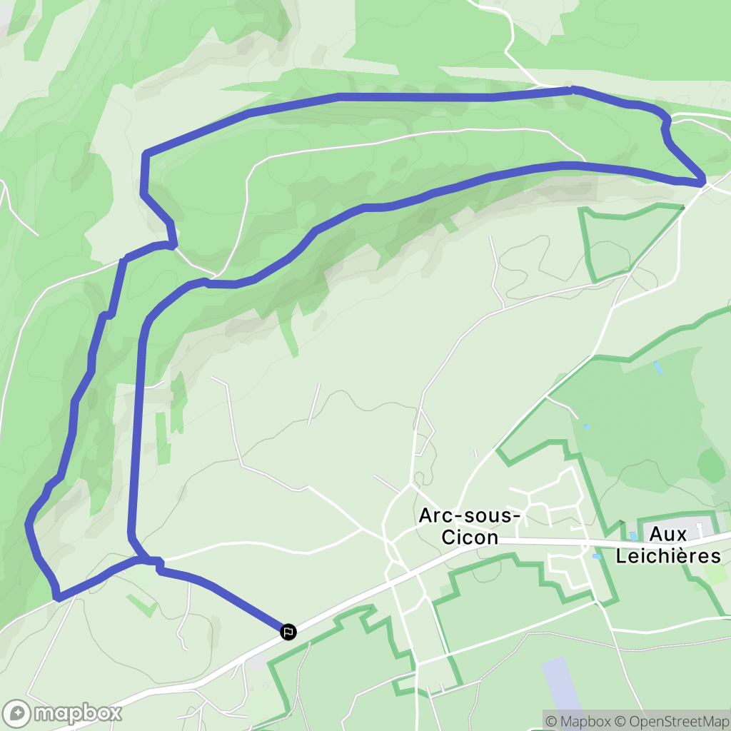 Arc-sous-Cicon : carte du parcours de randonnée - France