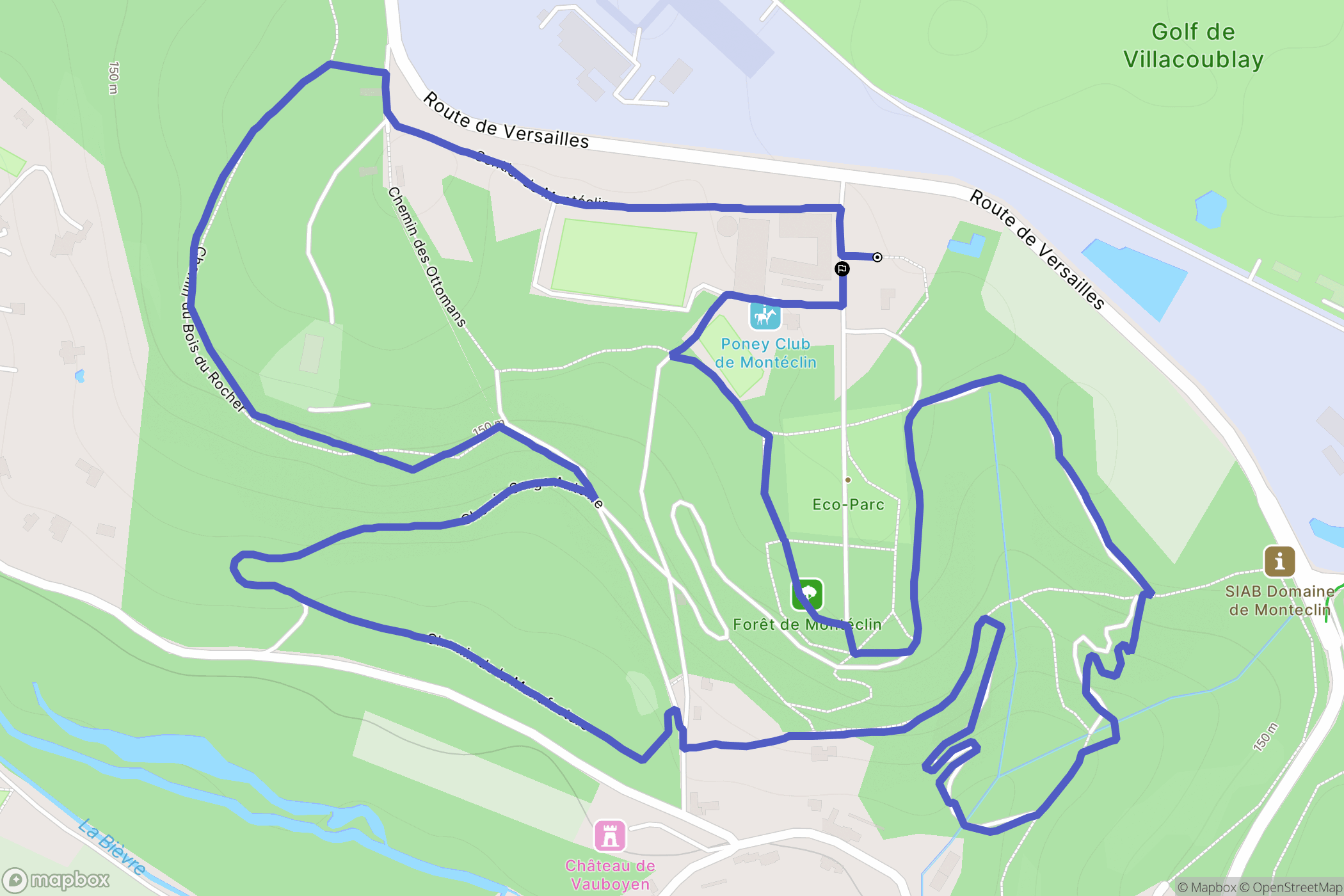 Bièvres : carte du parcours de randonnée - France
