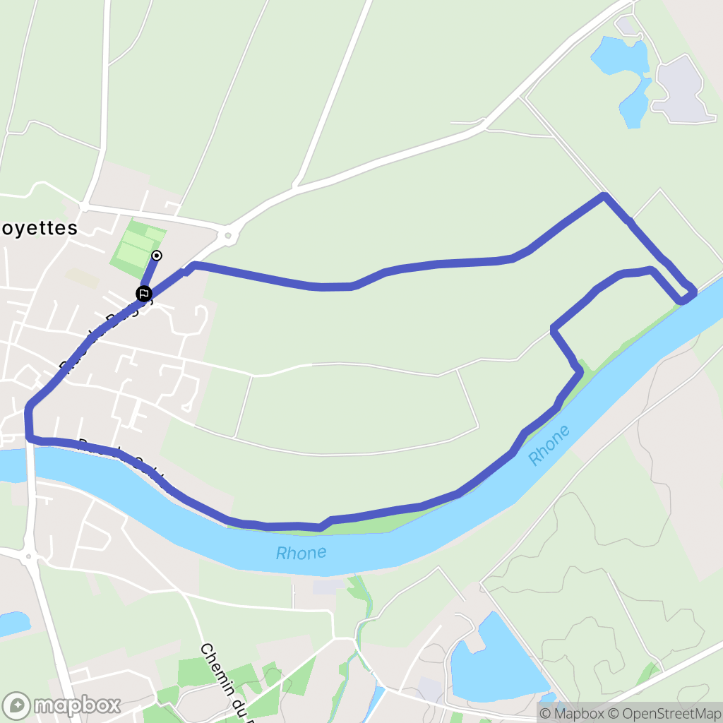 Loyettes : carte du parcours de randonnée - France