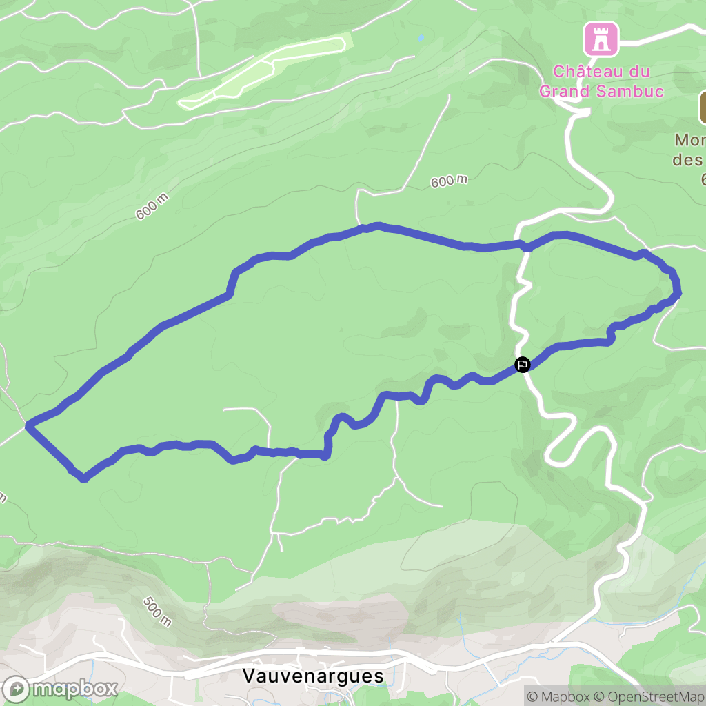 Vauvenargues : carte du parcours de randonnée - France