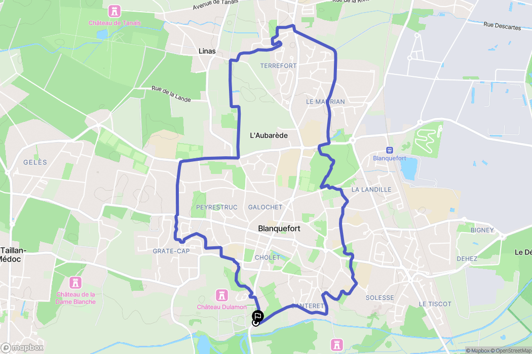 Blanquefort : carte du parcours de randonnée - France