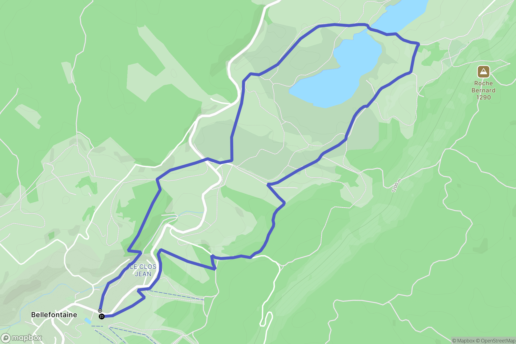 Bellefontaine : carte du parcours de randonnée - France