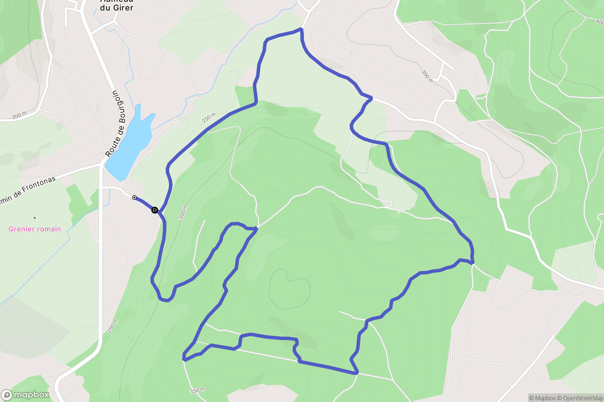Panossas : carte du parcours de randonnée - France