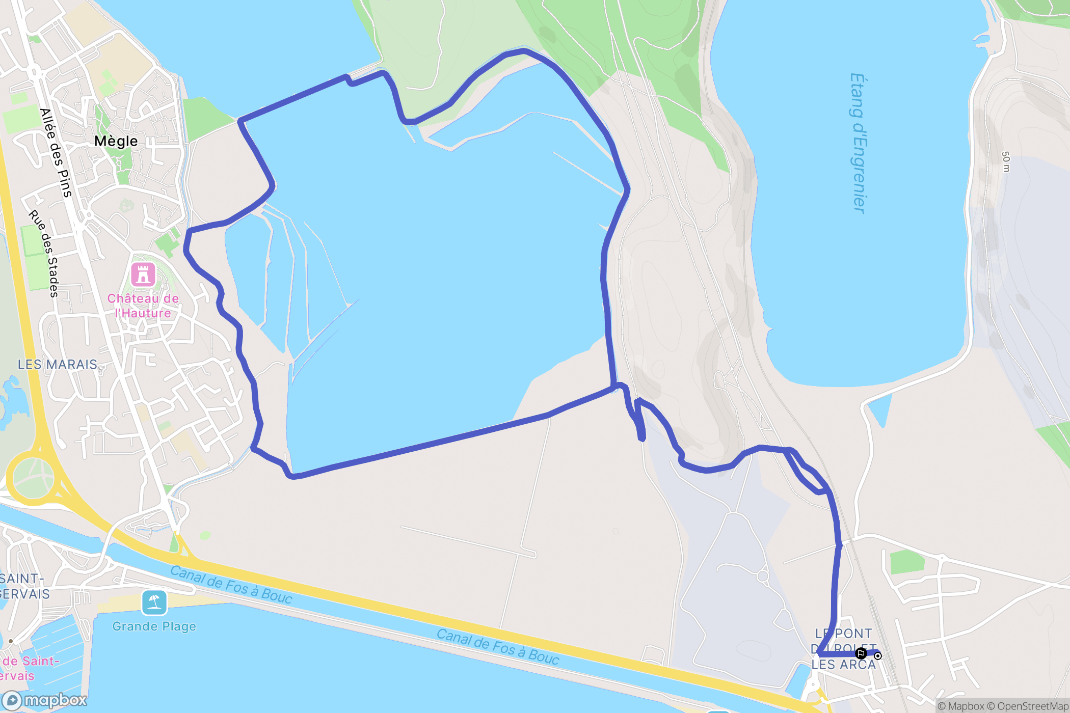 Fos sur Mer : carte du parcours de randonnée - France