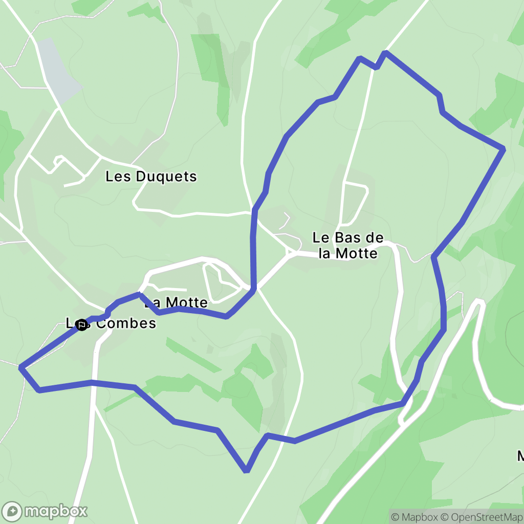 Les Combes : carte du parcours de randonnée - France