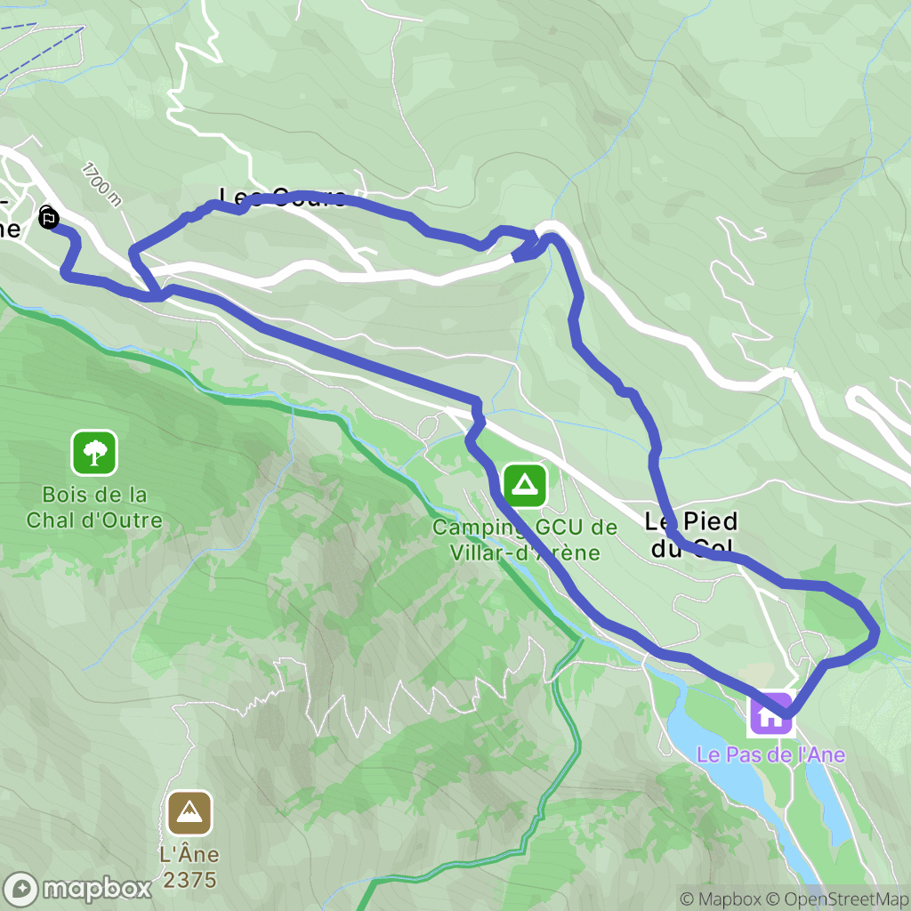 Villar-d'Arêne: routekaart voor buitenactiviteiten - France