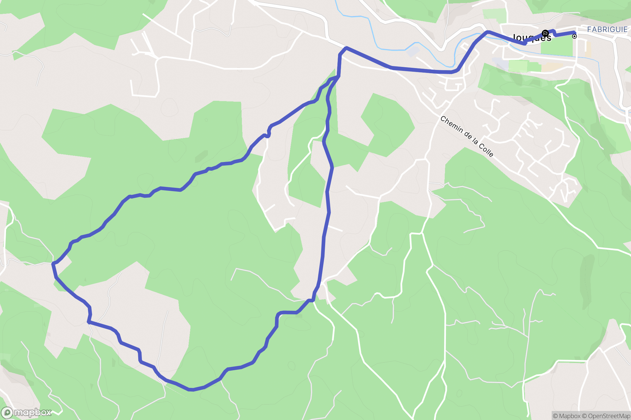 Jouques : carte du parcours de randonnée - France