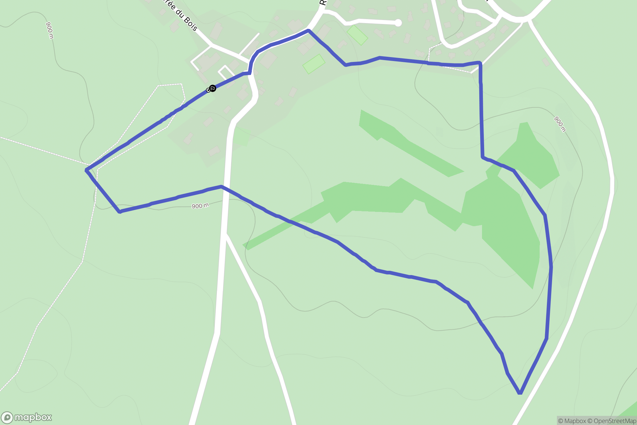 Les Combes : carte du parcours de randonnée - France