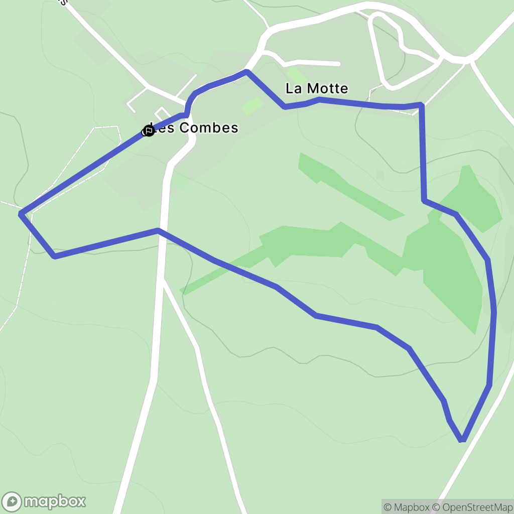 Les Combes : carte du parcours de randonnée - France