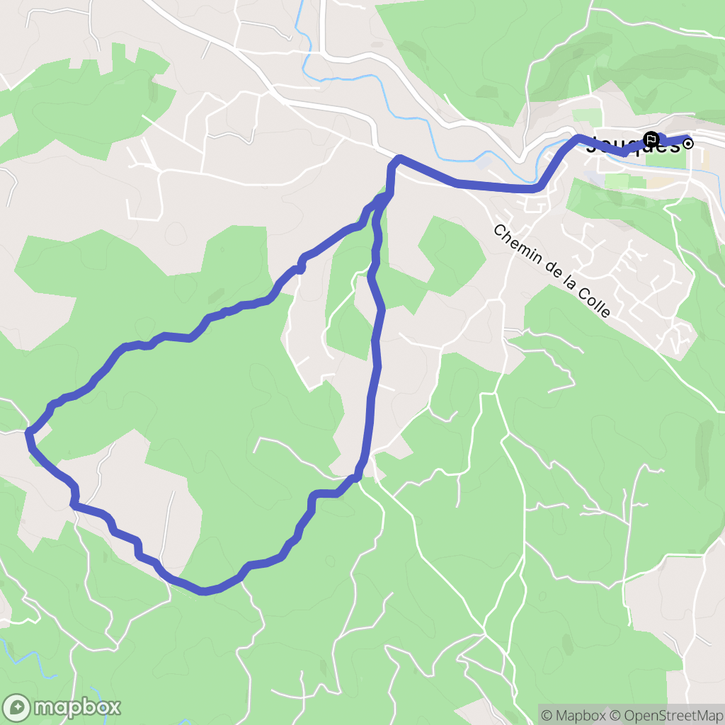 Jouques : carte du parcours de randonnée - France