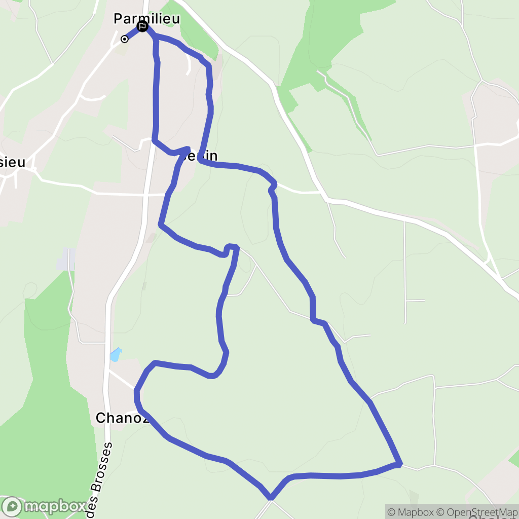 Parmilieu : carte du parcours de randonnée - France